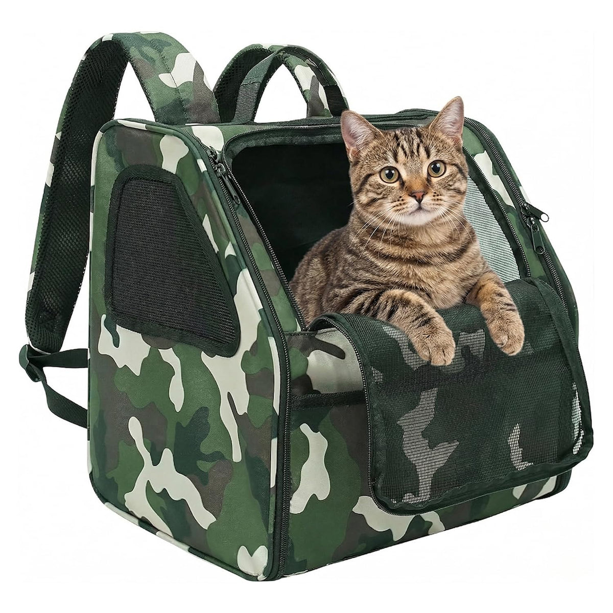Cat Carrier Backpack Camouflage Pet Backpack for Cats Up to 11lbs - Image 1
