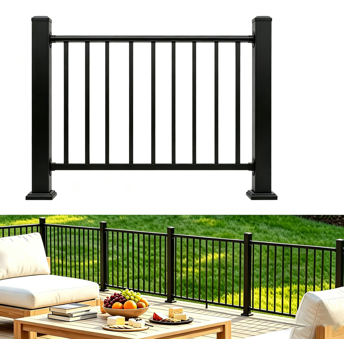 4 Ft Deck Railing Kit for Deck, Porch, Patio, Balcony - Image 1
