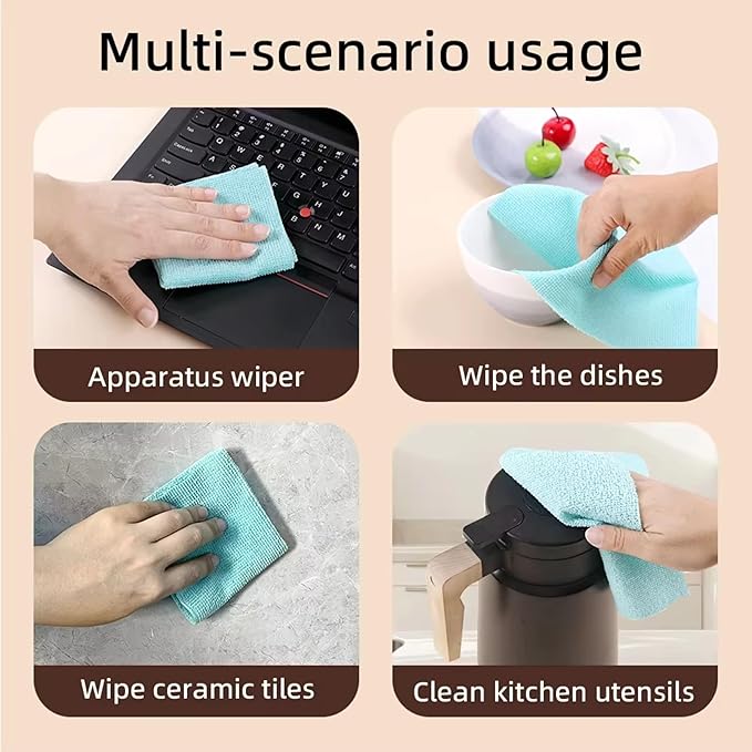 Rank Rover Microfiber Cleaning Towels | Lint-Free| Reusable Cleaning Rags for Home |Kitchen, Car | Ultra Absorbent Washable | Streak-Free Towels for Dishes, Glass, Counters (20- Pack) (Orange)
