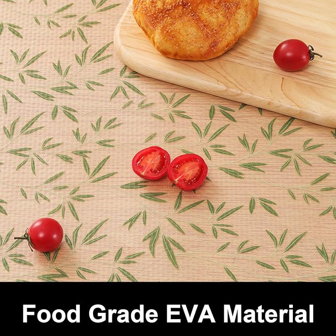 Cooyes Drawer Liner Shelf Liners for Kitchen Cabinets Refrigerator Liners Waterproof Kitchen Cupboard Liner Drawer Mats EVA Material Non Adhesive Fridge Liner for Shelves（17.5" W x 78.7" L）