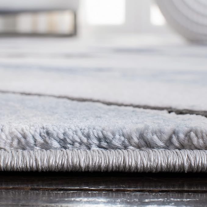 SAFAVIEH Craft Collection Runner Rug - 2'3" x 22', Blue & Grey, Modern Abstract Design, Non-Shedding & Easy Care, Ideal for High Traffic Areas in Living Room, Bedroom (CFT819M)
