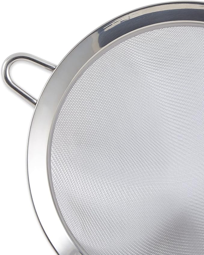 RSVP International Endurance Kitchen Collection, Stainless Steel Fine Mesh Conical Sieve/Colander, Multi-Purpose for Cooking, Baking, Loose Leaf Tea, Bar Strainer Cocktails, 4-Inch