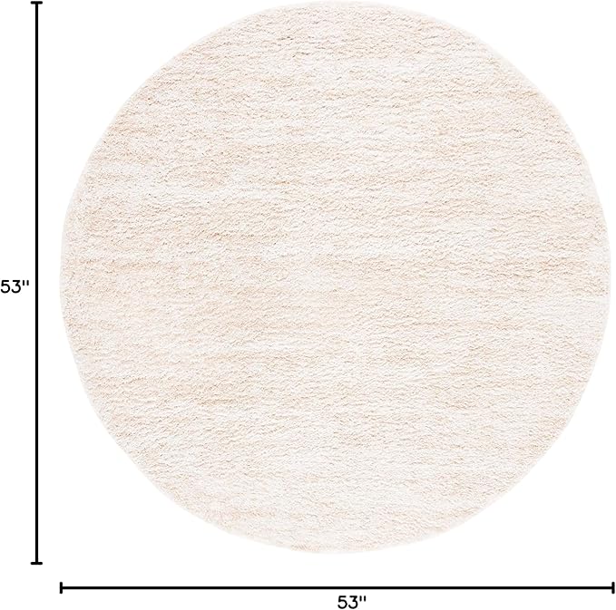 SAFAVIEH Berber Shag Collection Accent Rug - 4' Round, Ivory & Beige, Modern Design, Non-Shedding & Easy Care, 1.2-inch Thick, Ideal for The Living Room, Bedroom, Dining Room (BER563A-4R)