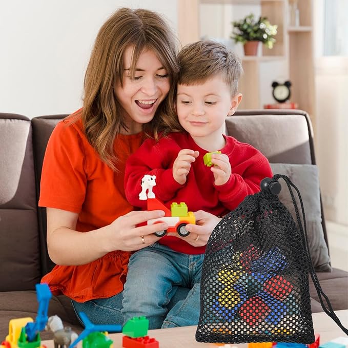 6 Pcs Small Mesh Bags Drawstring, 6x4 Inch Mesh Drawstring Bag Small Net Bag Black Portable Draw String Storage Bags Mini Nylon Meshing Pouch Travel Stuff Pouch