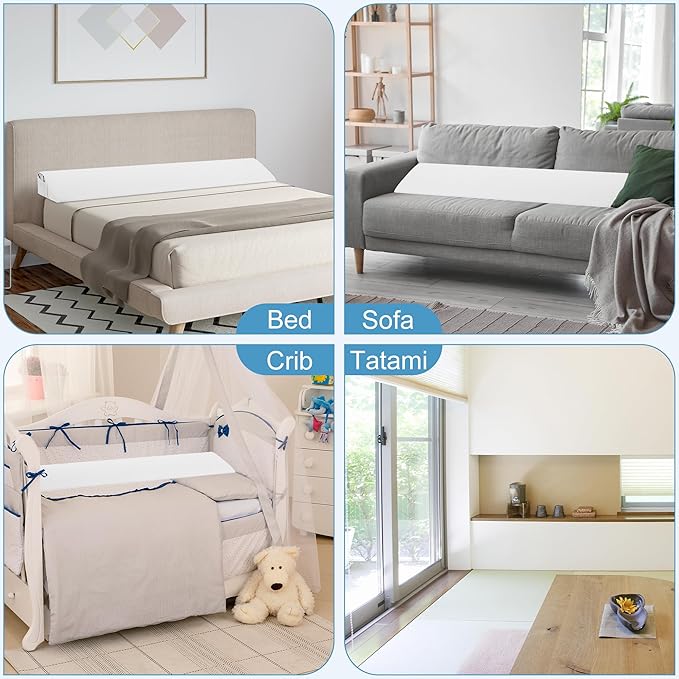 HABUTWAY Full Size Bed Wedge Pillow for Headboard, Bed Gap Filler(0-8"), Memory Foam Mattress Wedge Pillow Triangle Bloster for Sleeping, Close The Gap Between Headboard and Mattress Space Filler