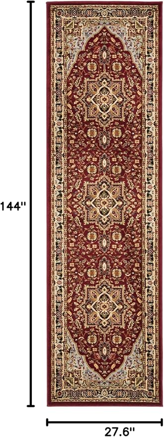 SAFAVIEH Lyndhurst Collection Runner Rug - 2'3" x 12', Red & Black, Traditional Oriental Design, Non-Shedding & Easy Care, Ideal for High Traffic Areas in Living Room, Bedroom (LNH330B)