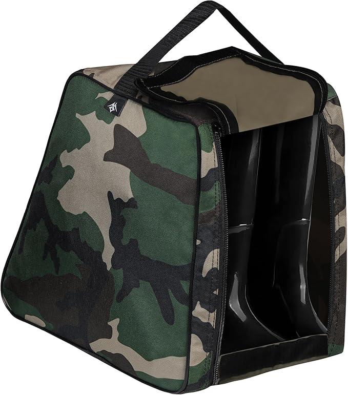 Shoe Bag Waterproof Sports Golf Boot Bag | Odor-Resistant Gym Kit Organiser Storage | Hiking Travel Dust-Proof Storage Bag for Wellington, Cowboy, Football, Rugby, Cricket Shoe (Green Camo)