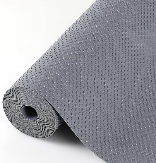Hersvin Shelf Liners, 20in x 20ft Kitchen Drawer Mats, Non-Adhesive EVA Cupboard Protector, Cabinet Lining (Dark Gray/Dot)
