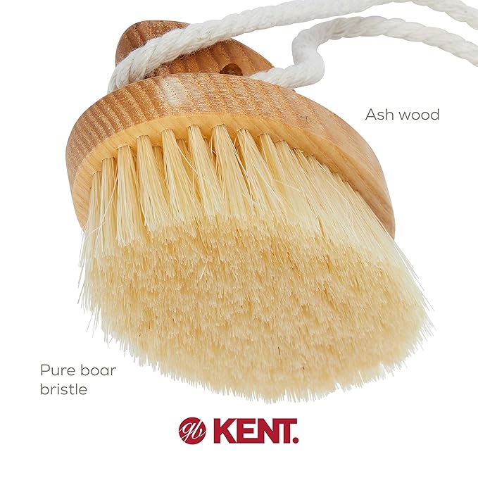 Kent FD11 Shower Brush with Wrist Strap - Exfoliating Body Brush for Wet or Dry Skin, Improves Circulation, Perfect for Lathering and Scrubbing, Made in England