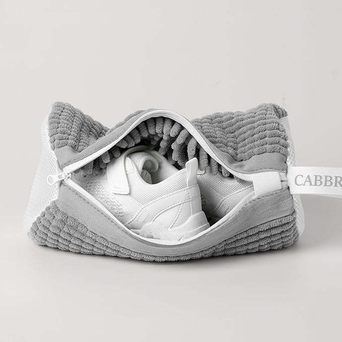 Shoe Washing Machine Bag, 2pcs Cabbirx Laundry Shoe Bag for Washer and Dryer Reusable, 360° Deep Cleaning With Durable Zipper, Washer Balls Include, Small Size for Kids (Gray, Kids)