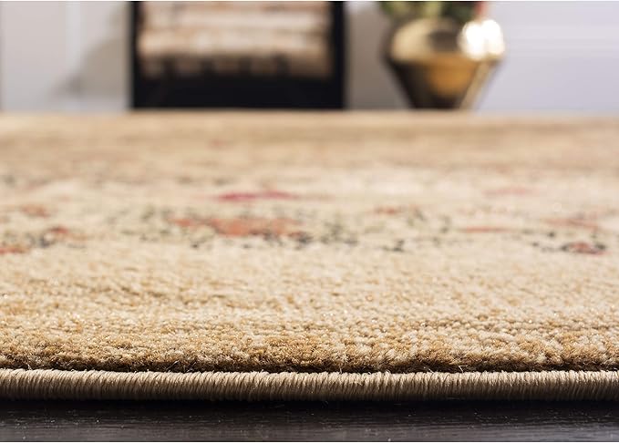 SAFAVIEH Lyndhurst Collection Area Rug - 5'3" x 7'6", Beige & Multi, Traditional Paisley Design, Non-Shedding & Easy Care, Ideal for High Traffic Areas in Living Room, Bedroom (LNH224A)