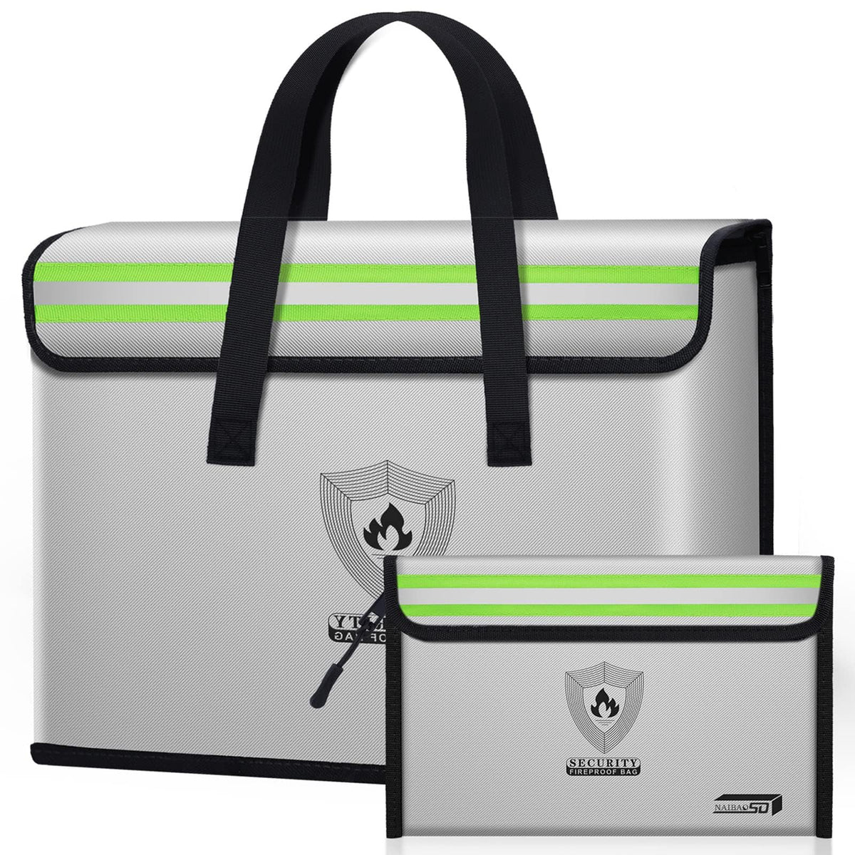 Fireproof Water Splash Resistant Document Bag Set 2 Pack - Image 1