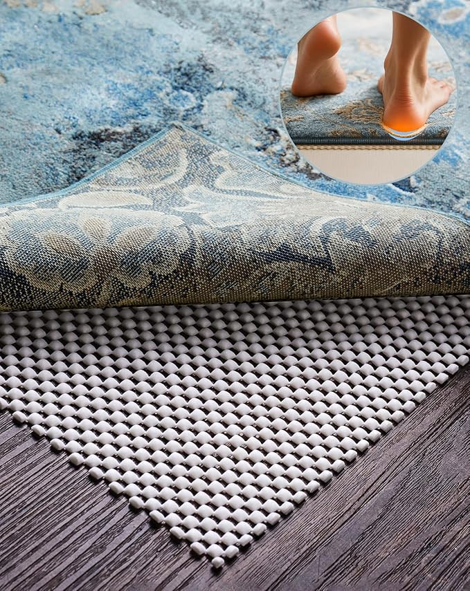 Veken 10x10 Ft Square Rug Pad Gripper for Hardwood Floors, Non Slip Rug Pads for Area Rugs, Thick Rug Grippers for Tile Floors, Under Carpet Anti Skid Mat, Keep Your Rugs Safe and in Place