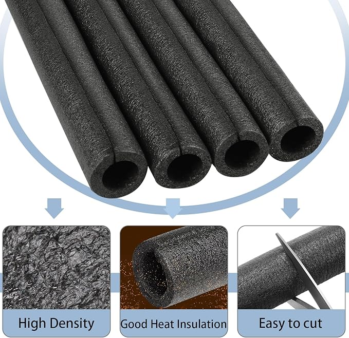 4 Pack Elbow Pipe Insulation Foam Tube Outdoor Wrap Black Pipe Covers Elbow Insulation Tubing Water Foam Covers for Outdoor Winter Irrigation, Sprinkler (2 Inch)