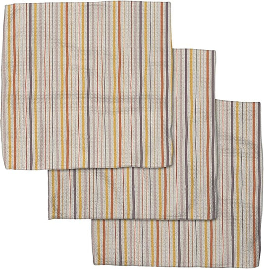 GEOMETRY Kitchen Dish Cloths - Quick Dry Dishcloths for Kitchen - Premium Dish Rags with Geoweave - 3-Pack Set Stripe Season