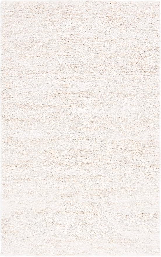SAFAVIEH Berber Shag Collection Accent Rug - 4'5" x 6'5", Ivory & Beige, 1.2-inch Thick Ideal for High Traffic Areas in Entryway, Living Room, Bedroom (BER563A)