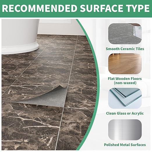 20 Pack Cover 20 Sq.Ft Peel and Stick Floor Tiles, 12” x 12” Self Adhesive Vinyl Flooring Easy DIY Installation for Kitchen, Living Room, Laundry, RV, Brown Vein Marble