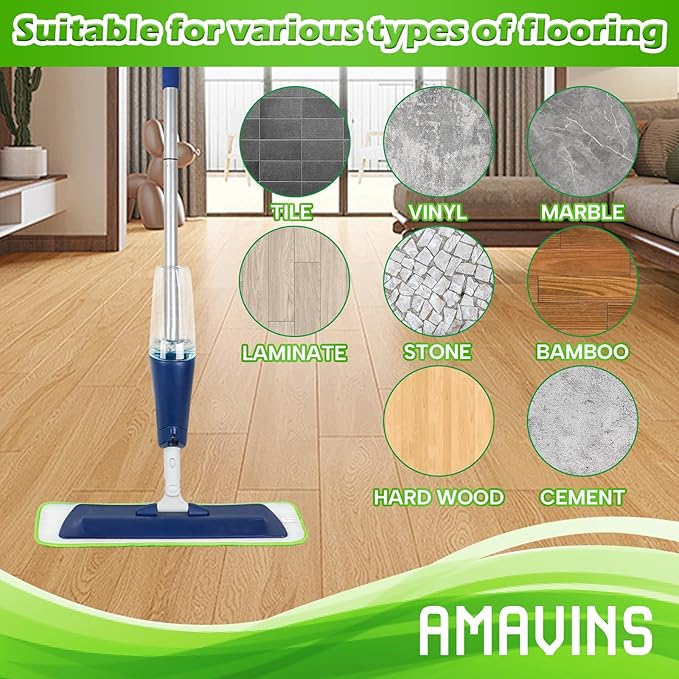 3 Pack Microfiber Cleaning Pads, Reusable Microfiber Mop Pads for 18 Inch Mop, Hardwood Floor Replacement Cleaning Mop Pads, Machine Washes