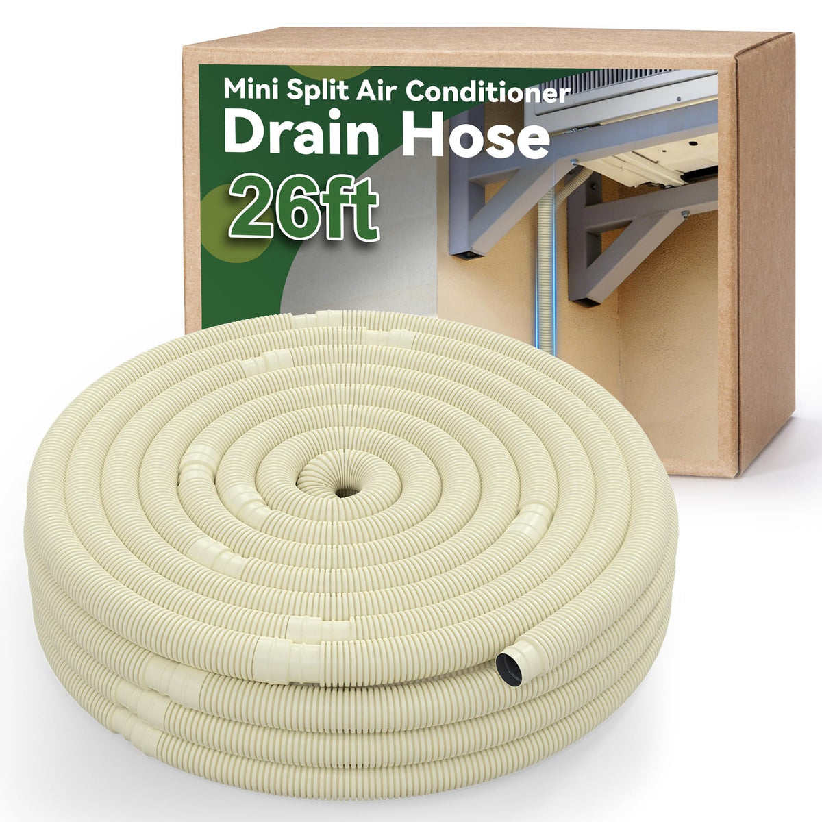 Flehomo 26Ft Universal Mini Split AC Drain Hose, 5/8 ID UV - Image 1
