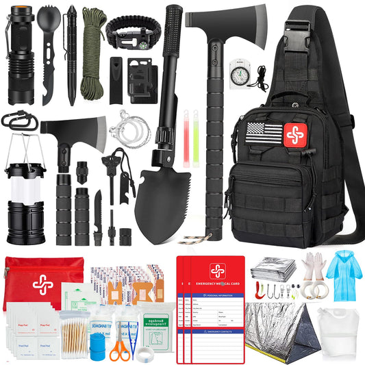 Survival Kit, 262Pcs Survival Gear and Supplies with First - Image 1
