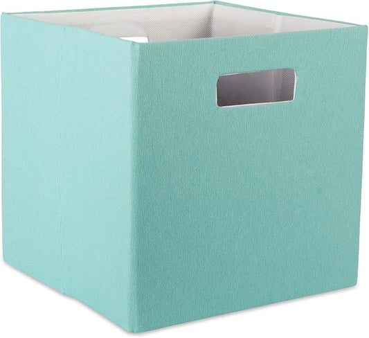 DII Poly-Cube Storage Collection Hard Sided, Collapsible Solid, Large, Aqua