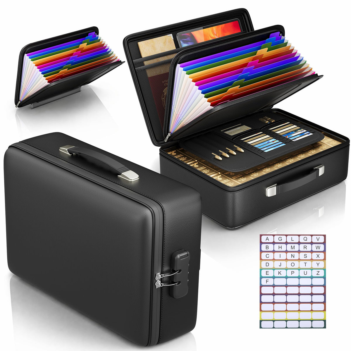 Fireproof Document Box, Hard Briefcase Fireproof Safe for Home - Image 1