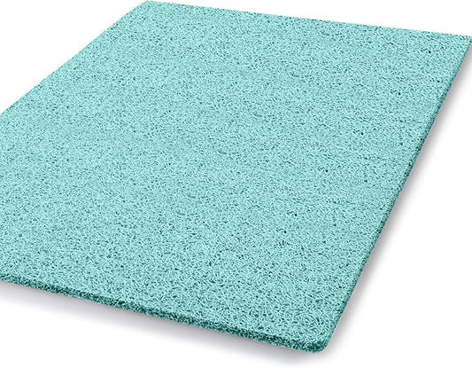 godehone Shower Mats Non Slip Without Suction Cups, PVC Loofah Bathroom Mats, Loofah Mats for Shower and Bathroom, Quick Drying, 23.6× 34.6 Inch, Light Green