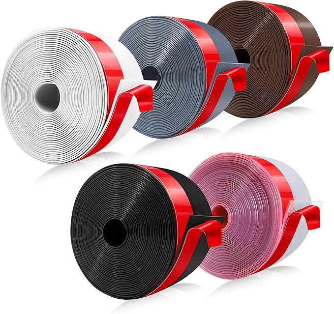 【2026 New Upgrade】 Wide Silicone Weather Stripping Door Seal with Strong Adhesive 3" x 17 ft, Draft Stopper for Garage, Shower & Sliding Doors - Gap & Under Door Protection, White