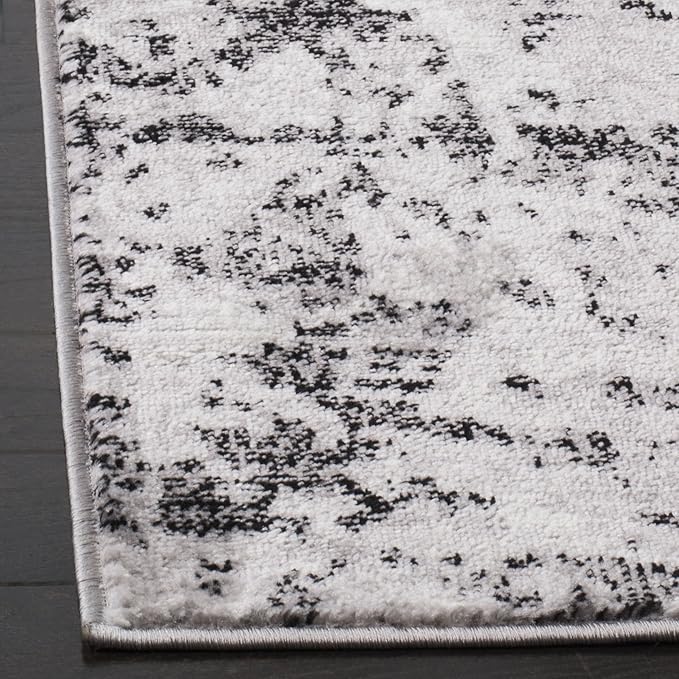 SAFAVIEH Skyler Collection 2' x 4' Charcoal / Ivory SKY186L Modern Abstract Non-Shedding Entryway Living Room Foyer Bedroom Accent Rug