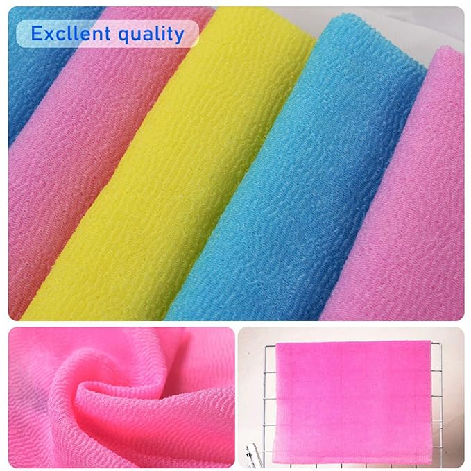 ARCH&M Exfoliating Washcloth 12 Pack Back Scrubber for Shower Towel Body Scrubber Microabrasion Sponge Japanese Bath Wash Korean Exfoliating Beauty Wash Cloth Loofah Scrubber OPNB