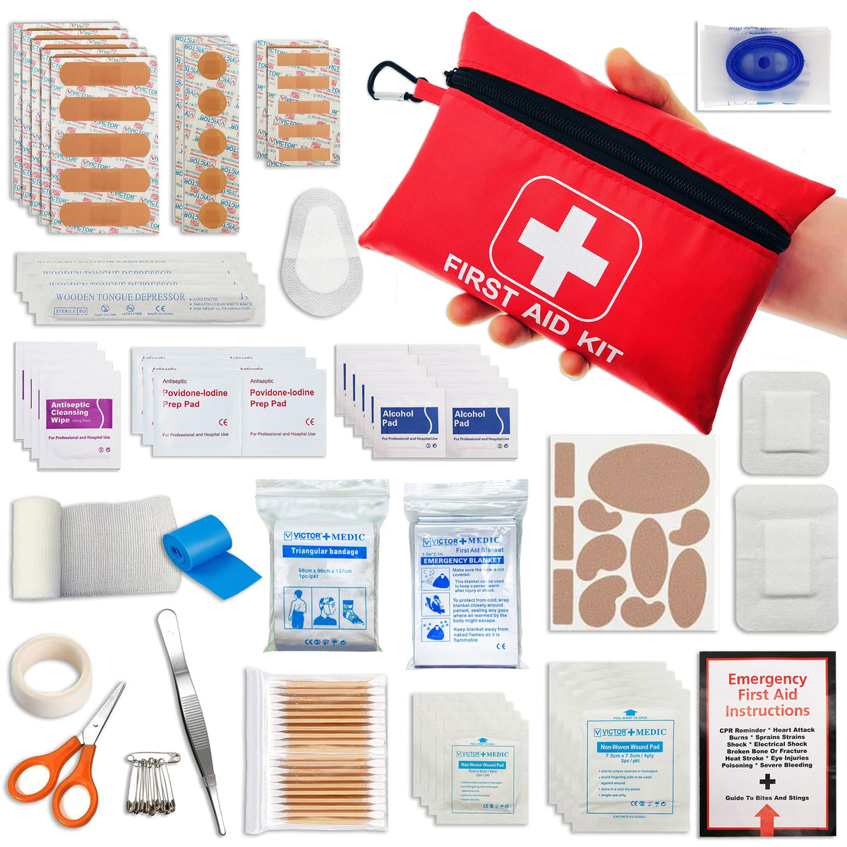 Small Emergency First Aid Kit Including 166 Pieces | Travel Essentials - Image 1