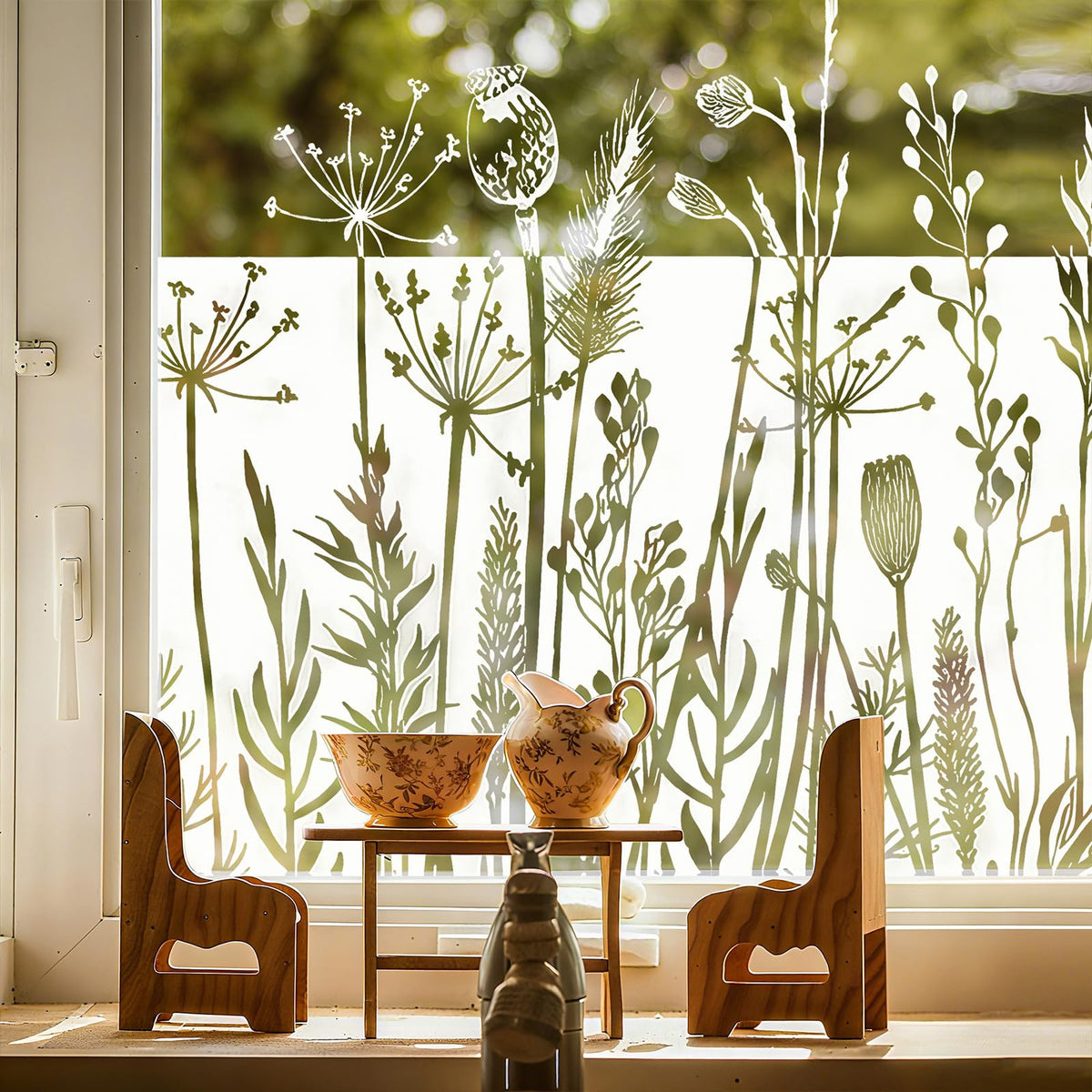 Stained Glass Window Film, Window Film Decorative, 17.5 x 78.7 in - Image 1