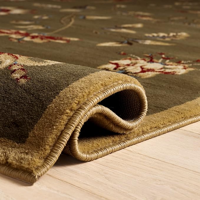 SAFAVIEH Lyndhurst Collection Runner Rug - 2'3" x 16', Green & Multi, Traditional Floral Design, Non-Shedding & Easy Care, Ideal for High Traffic Areas in Living Room, Bedroom (LNH552-5291)