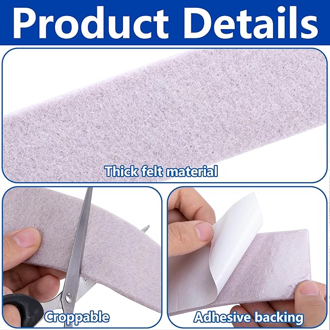 3 Roll 16.4Ft x 2Inch Window Condensation Prevention Absorber, 5mm Thick Condensation Water Moisture Absorber Tape, Reusable Beige Window Condensation Absorber Strips to Prevent Condensation
