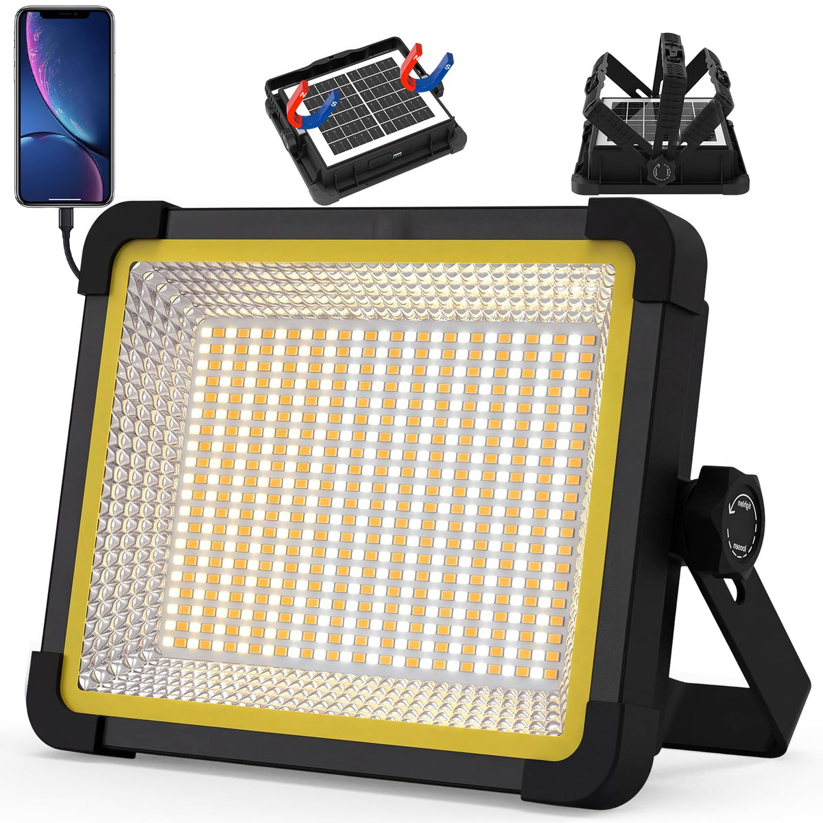 400W Solar LED Work Light32000MAhPortable Rechargeable - Image 1