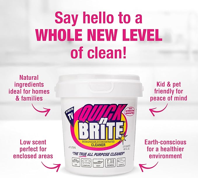Quick 'n Brite All Purpose Cleaning Paste - Pet-Safe Miracle Cleaner for Tough Stains