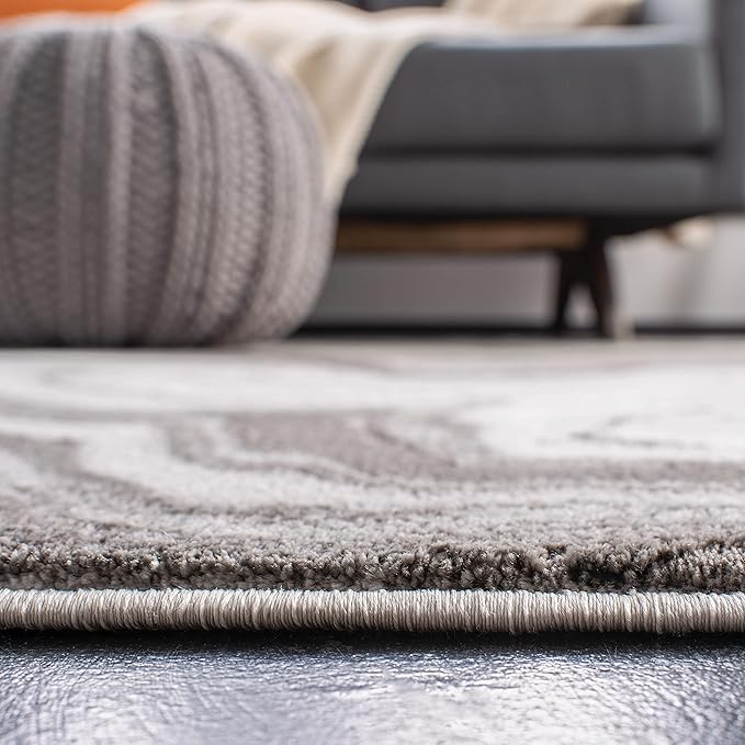 SAFAVIEH Craft Collection Runner Rug - 2'3" x 16', Grey & Silver, Modern Abstract Design, Non-Shedding & Easy Care, Ideal for High Traffic Areas in Living Room, Bedroom (CFT819G)