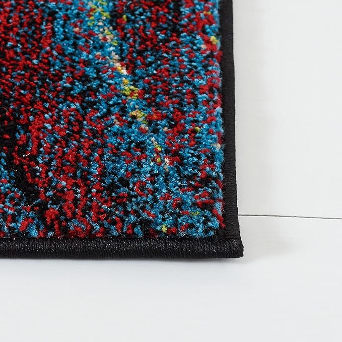SAFAVIEH Glacier Collection 10'6" x 14' Red/Green GLA126Q Modern Abstract Non-Shedding Living Room Bedroom Dining Home Office Area Rug