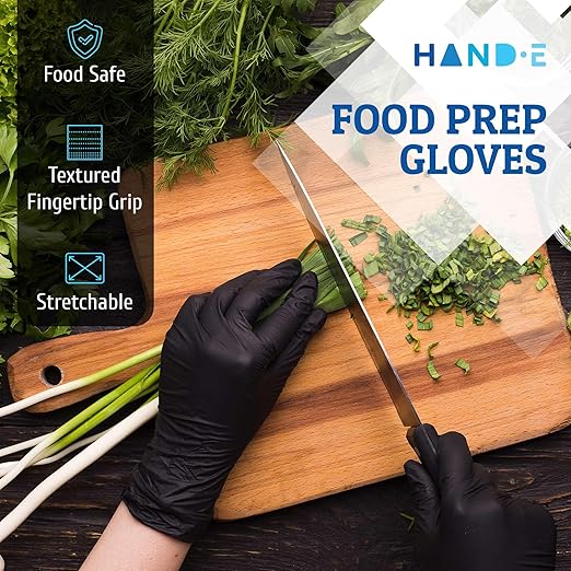 Black Nitrile Medical Gloves Disposable Small - 200 Count - Latex Free, Extra Thick 5 Mil Surgical Medical Exam Gloves, Powder Free