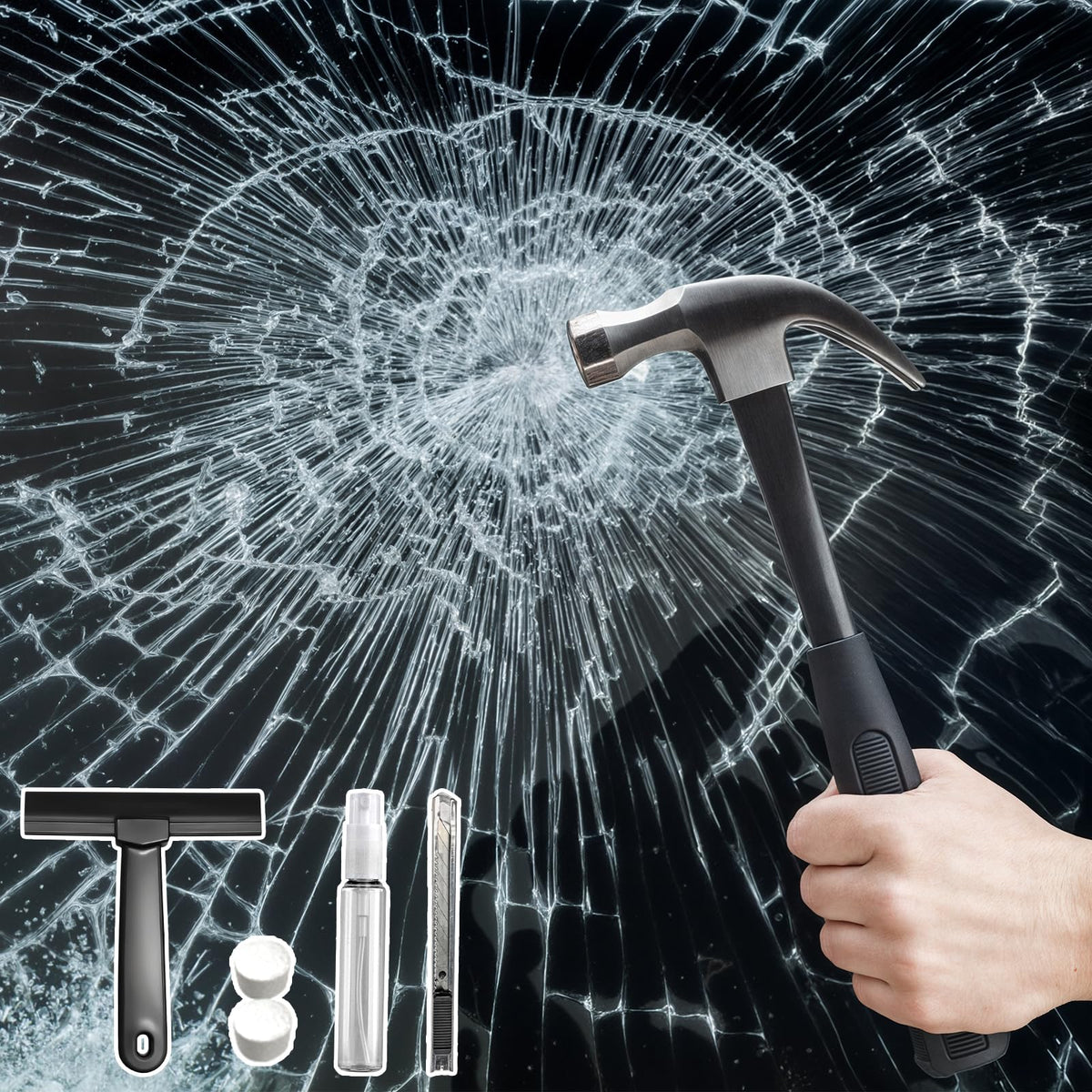 Security Safety Shatterproof Window Film 4 Mil Clear 11.8x78.7in - Image 1