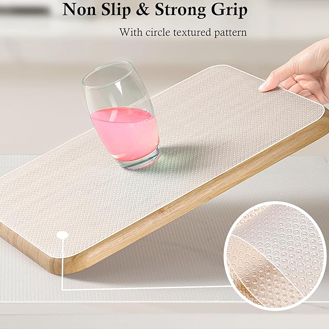 Shelf Liner with Adhesive Cabinet Drawer Liners Peel and Stick 11 in X 20 Ft Non-Slip Waterproof Kitchen Cupboard Drawer Mat for Pantry Shelves Closet Bathroom Refrigerator Liner Removable