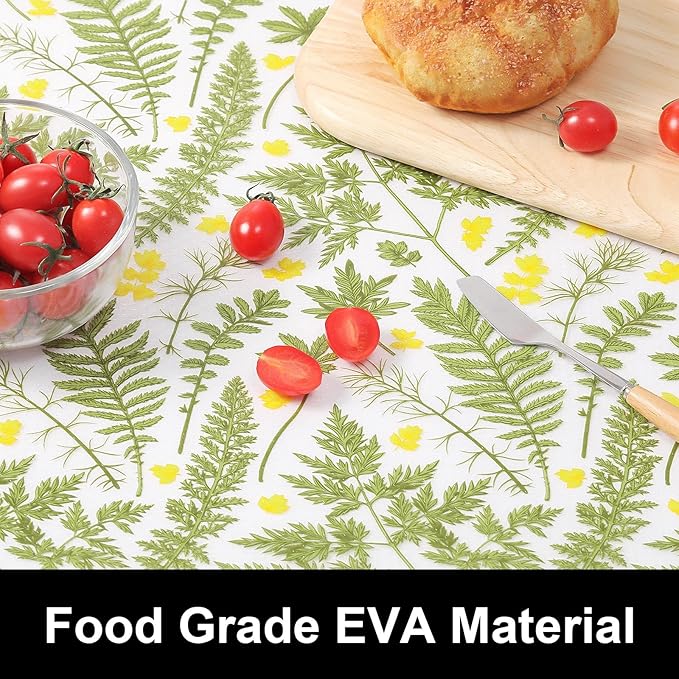 Cooyes Shelf Liners for Kitchen Cabinets, Waterproof and Oil-Proof Kitchen Cupboard Liner, Refrigerator Liners and Plastic Drawer Mats EVA Non Adhesive Shelves（17.5" W x 197" L）