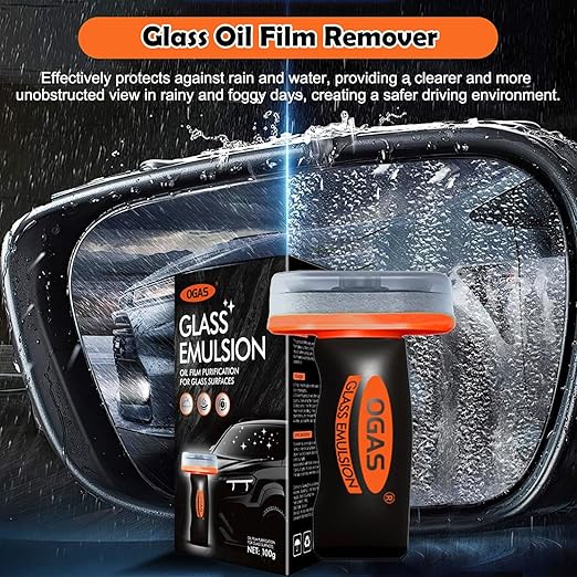 Car Windows & Glass Cleaner Oil Film Remover, Automotive Glass Cleaner for Oil Film, Water Spots & Road Grime, Streak-Free Improves Driving Visibility for Windshields Mirrors Glass