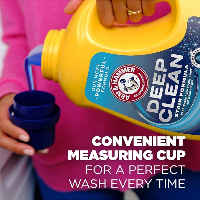 ARM & HAMMER Plus OxiClean Max Force Deep Clean Stain Formula Liquid Laundry Detergent, Sparkling Clean Scent, 75 Fl Oz, 50 Loads