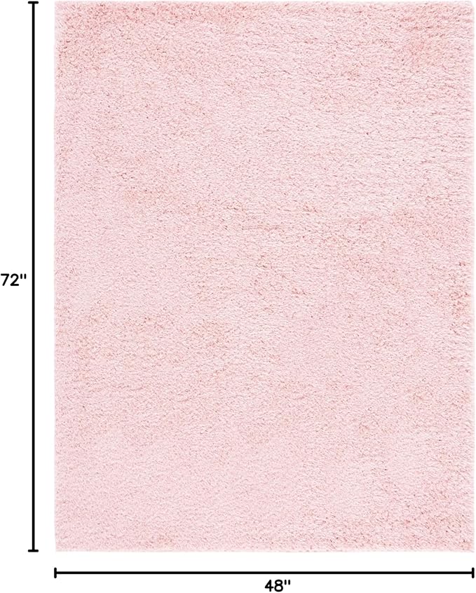 SAFAVIEH Lindsay Shag Collection Area Rug - 4' x 6', Pink, Contemporary Design, Ideal for High Traffic Areas in Living Room, Bedroom & Dining Room (LNS560U-4)