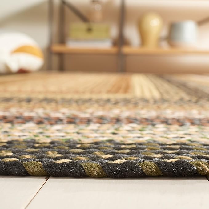 SAFAVIEH Washable Rug Outdoor Braided Collection - 5' x 8', Multi, Handmade & Reversible, Non-Shedding & Easy to Clean, Ideal for Patio, Backyard, Mudroom (BRD308A)