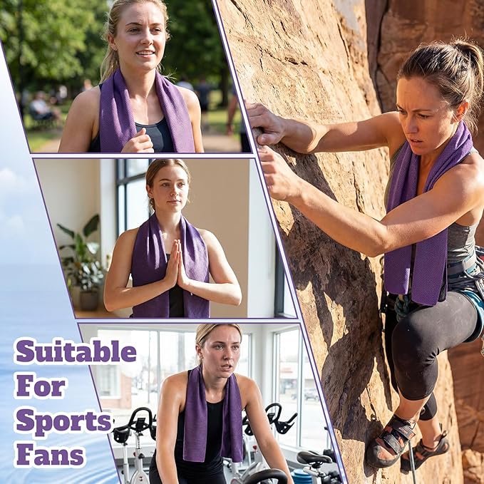 Honoson Cooling Towel Bulk - Neck & Face Cool Chilly Towels Microfiber Breathable Sport Sweat Rag for Gym, Yoga, Travel, Camping, Running, Outdoor
