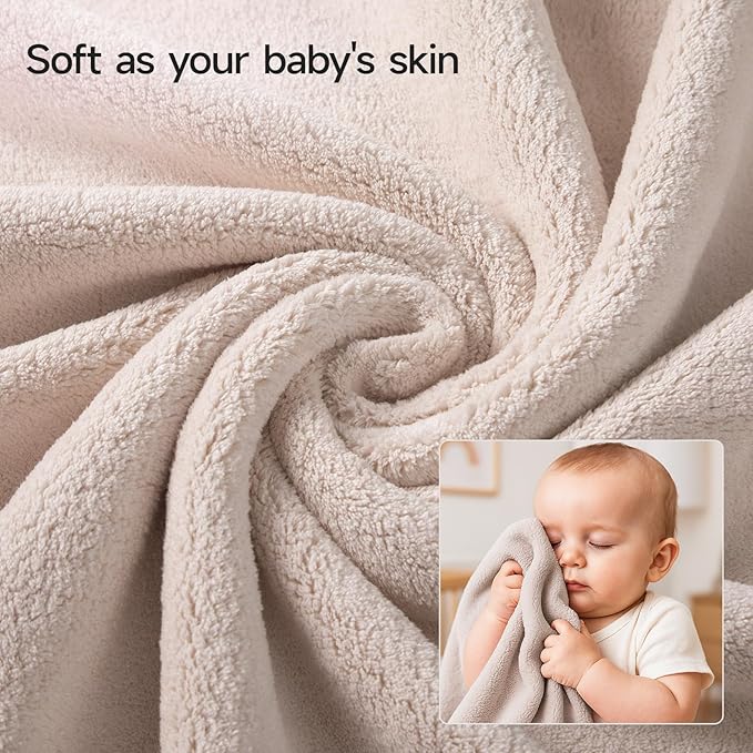 REDKISS Towel Set of 6 - Oversized Bath Sheets (70 x35 in), 670GSM Ultra Soft & Highly Absorbent, Quick Dry Beige Bath Towel Sets for Bathroom, Spa, Hotel, Gym