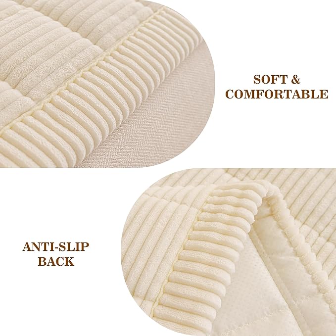 MEETSKY Couch Cover for 3 Cushion Couch Sofa, Sofa Covers for Dogs Washable, Non-Slip Sofa Protector Pet Friendly Dog Mats for Couches Soft Furniture Covers, 27.6" x 82.7", Cream