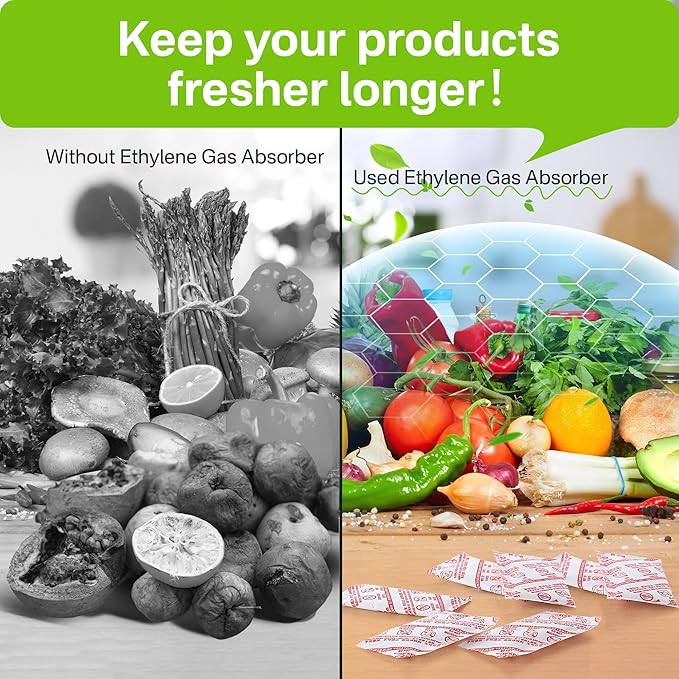 16 Pack Produce Saver Refill Kit with 5 Refrigerator Bin Liners, Carbon Filter Refills Ethylene Gas Absorber for Fruits Keeper & Crisper Inserts, Fridge Liners, Keep Produce Vegetable Fresh